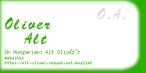 oliver alt business card